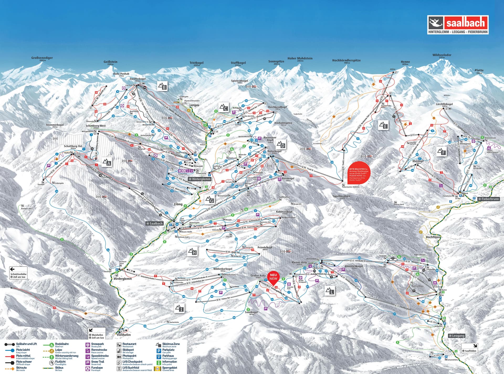 Hinterglemm ski map